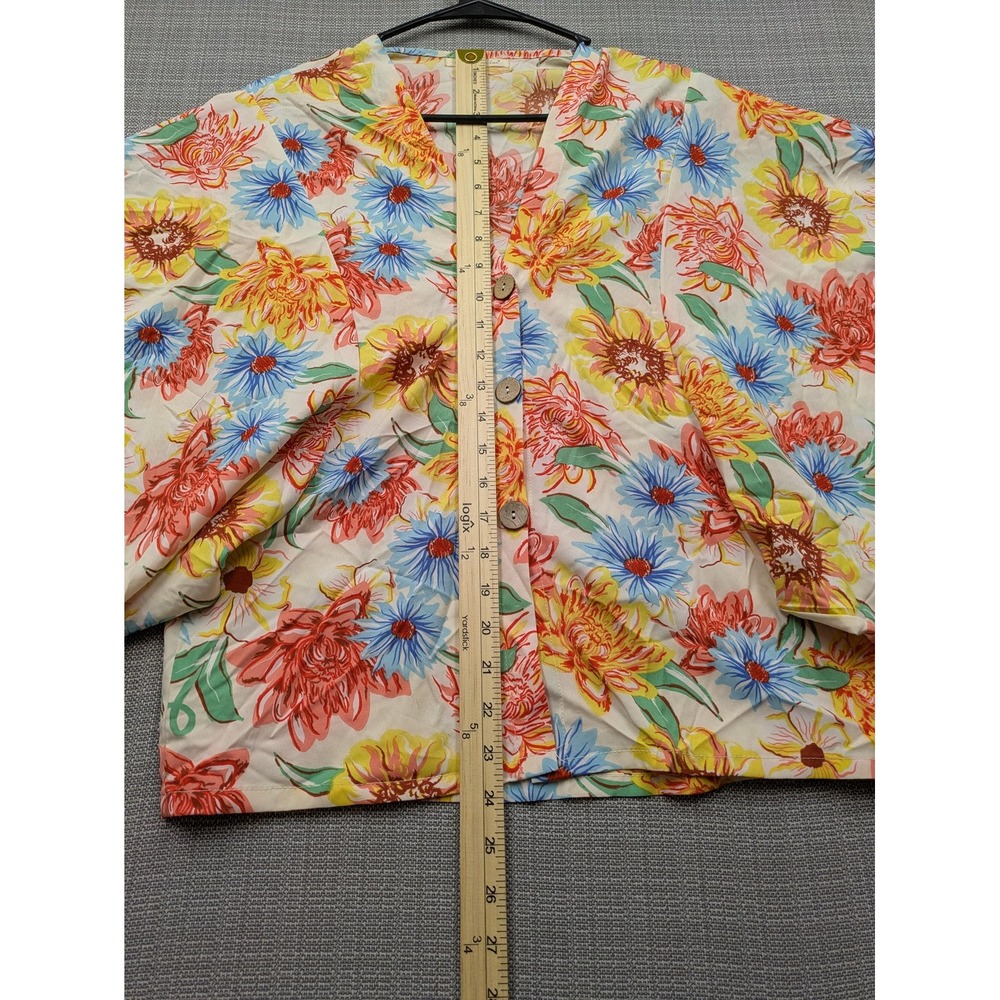 Do Everything In Love Kimono Blouse Womens One Size Floral Button Front Summer - Picture 6 of 8